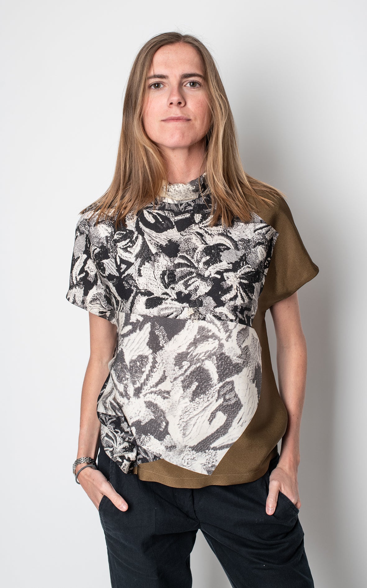 Camisa estampada manga corta
