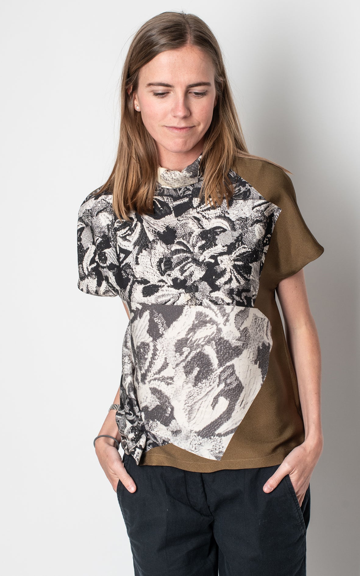 Camisa estampada manga corta