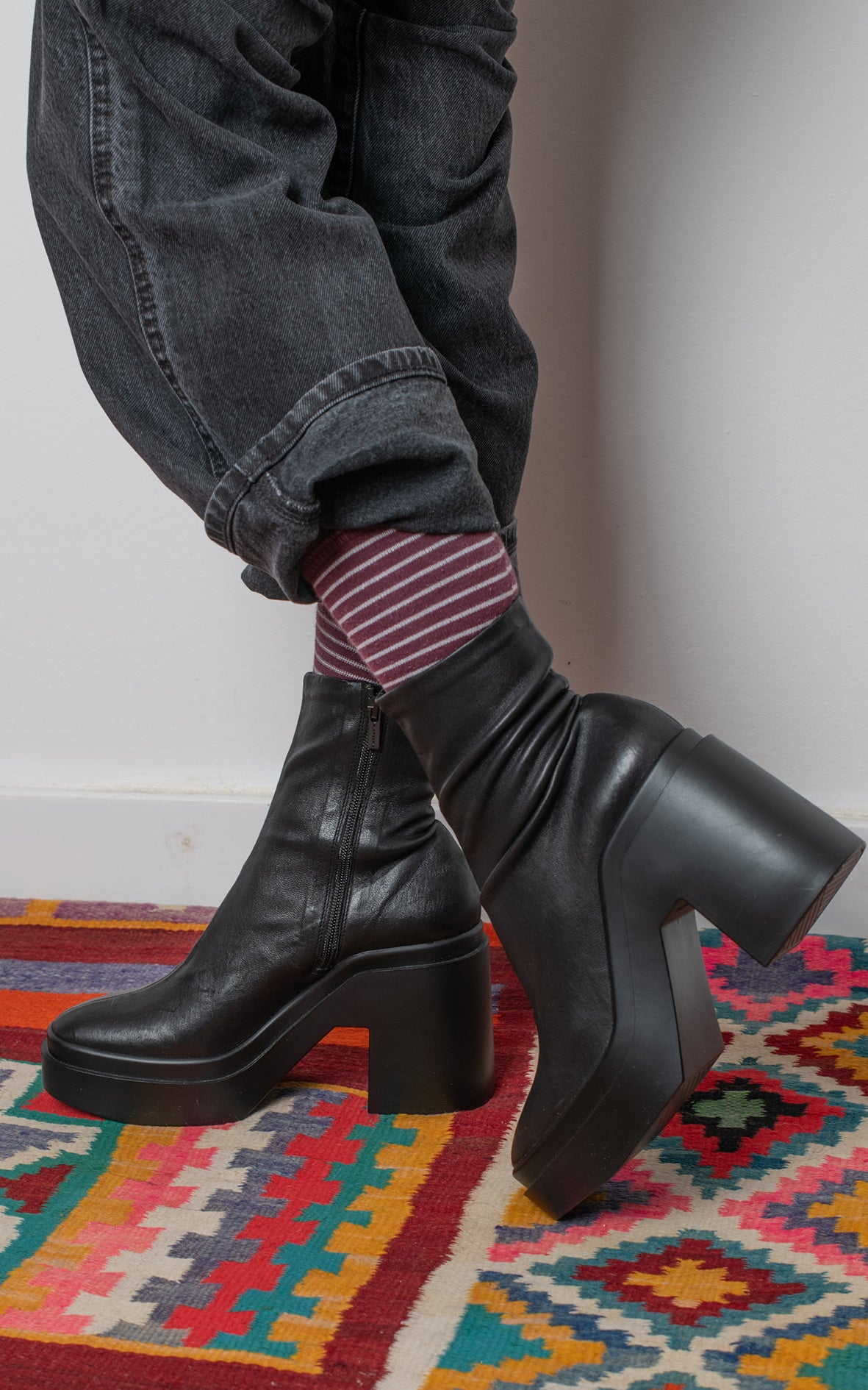 Botas de piel con plataforma