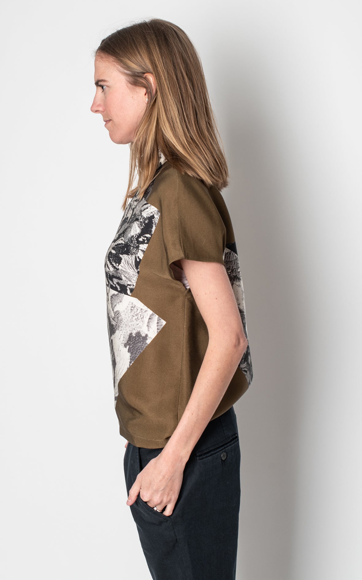 Camisa estampada manga corta