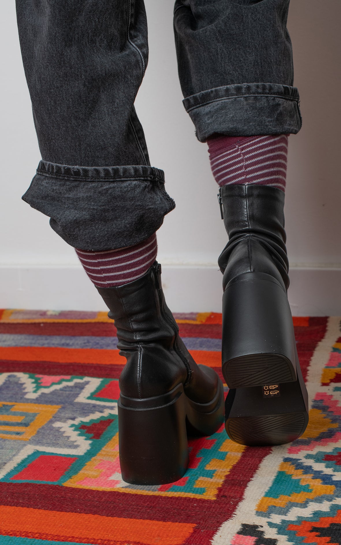 Botas de piel con plataforma