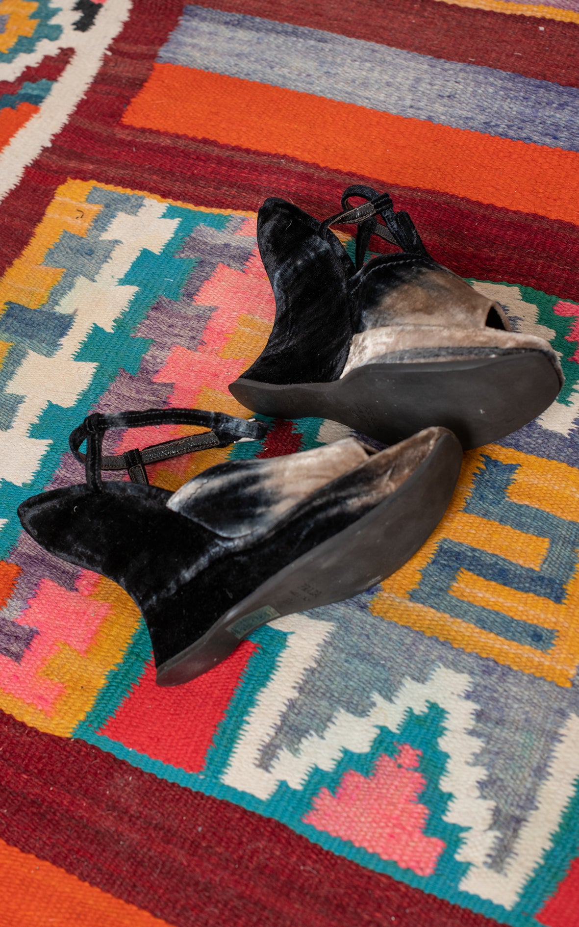 Sandalias degradé terciopelo