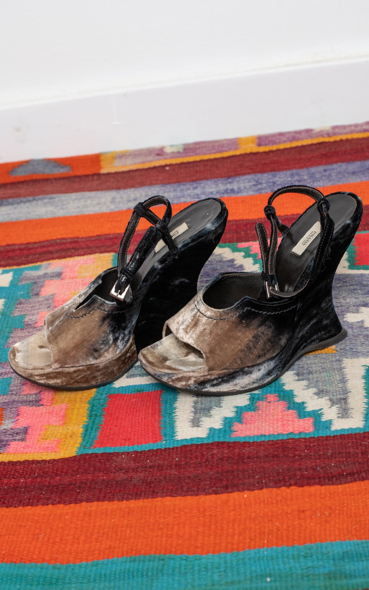 Sandalias degradé terciopelo