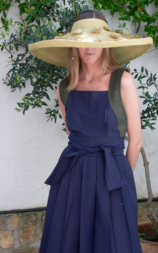 Vestido azul y verde