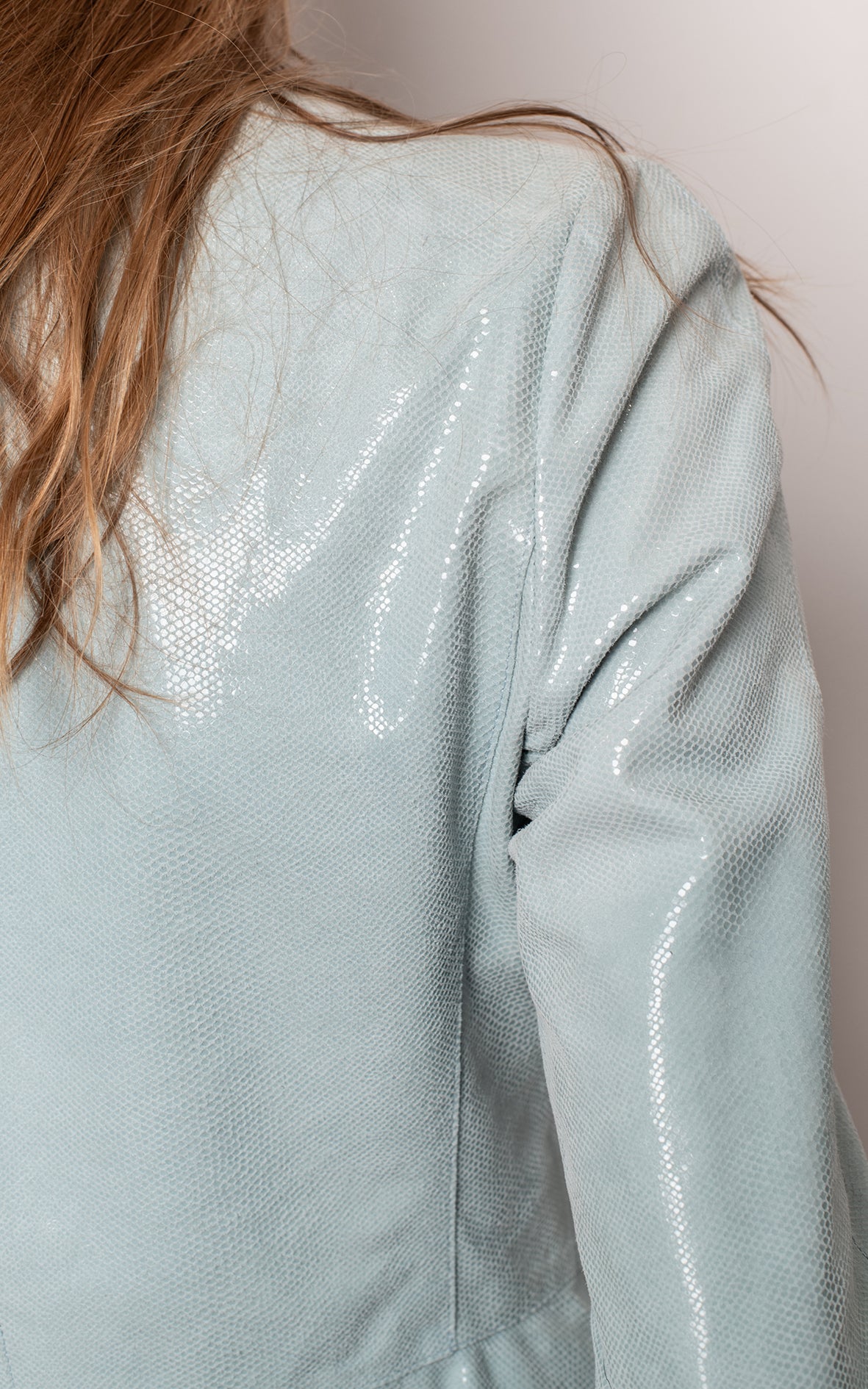 Blazer de piel azul