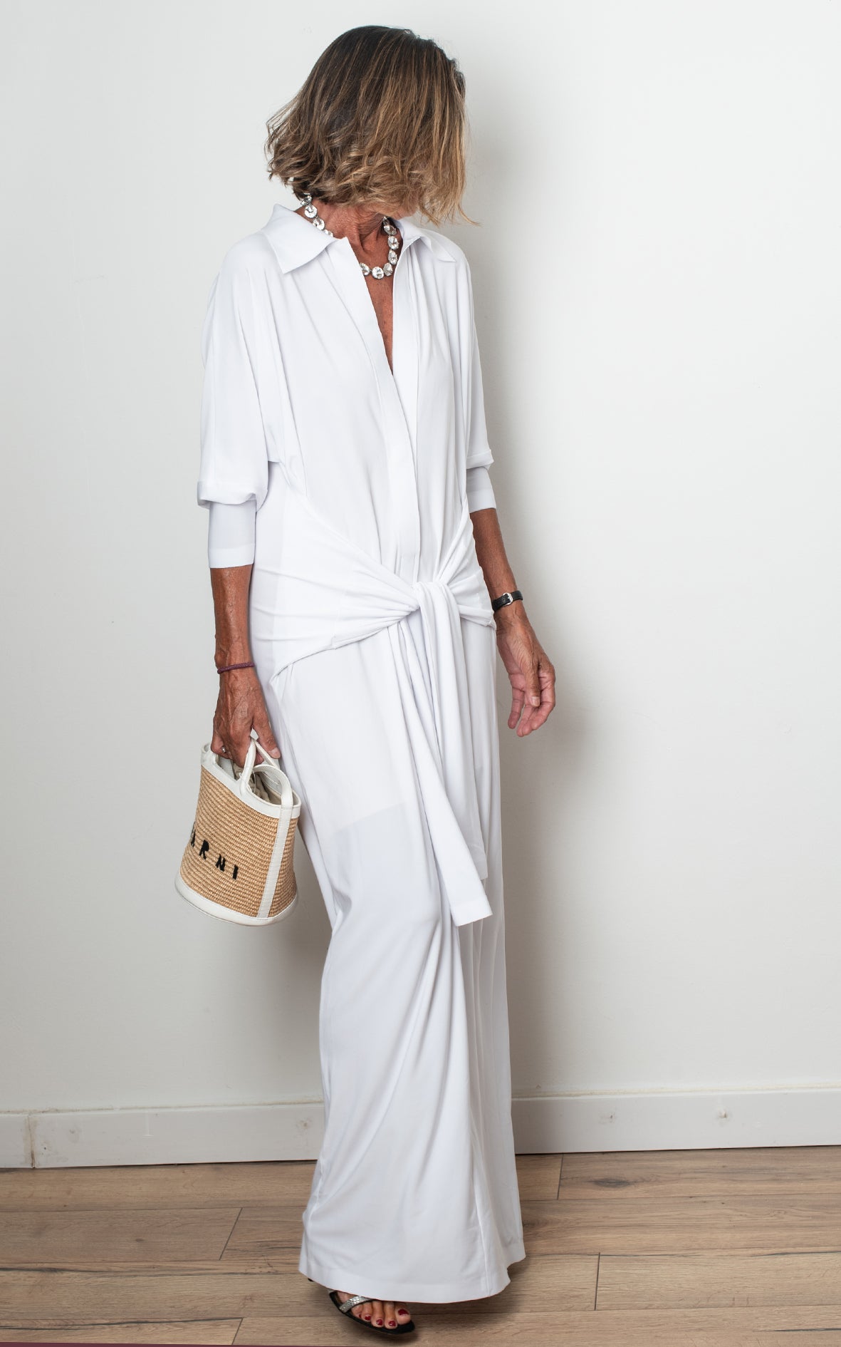 Vestido blanco con cuello