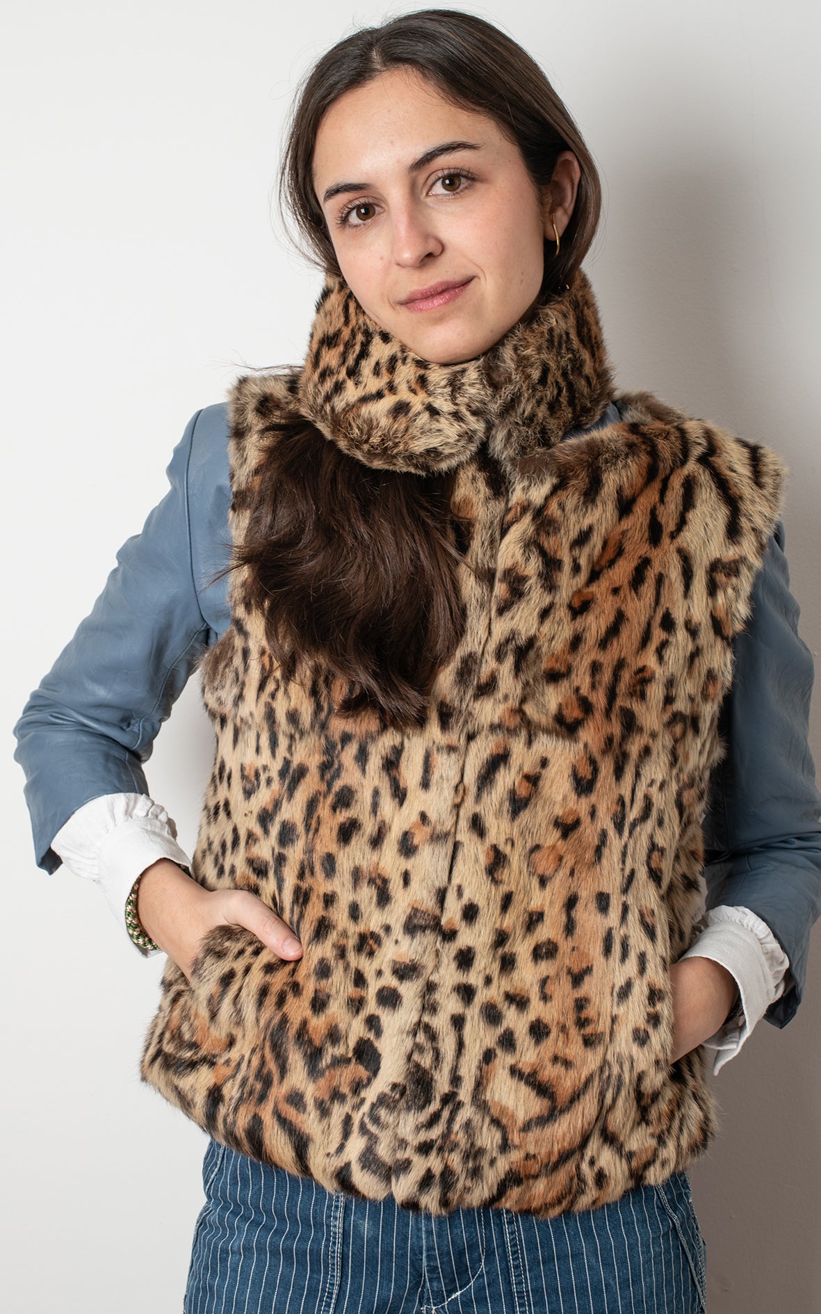 Chaleco de piel animal print