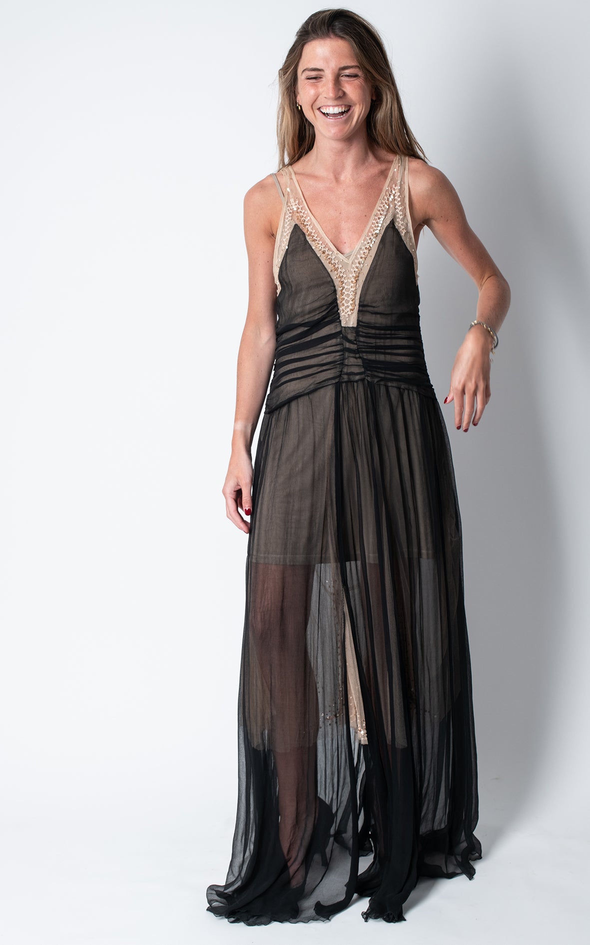 Vestido blanco y negro