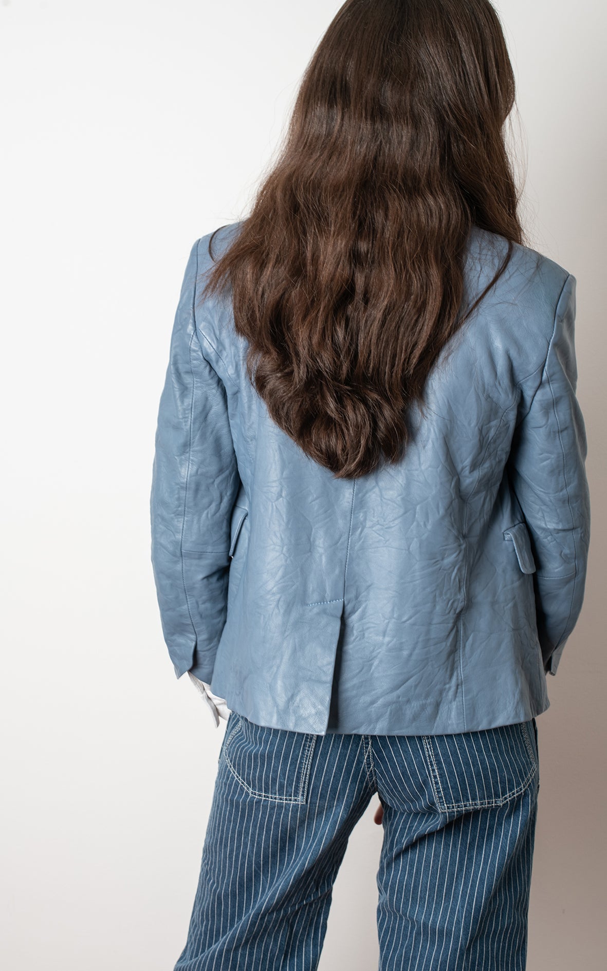 Cazadora Piel Azul