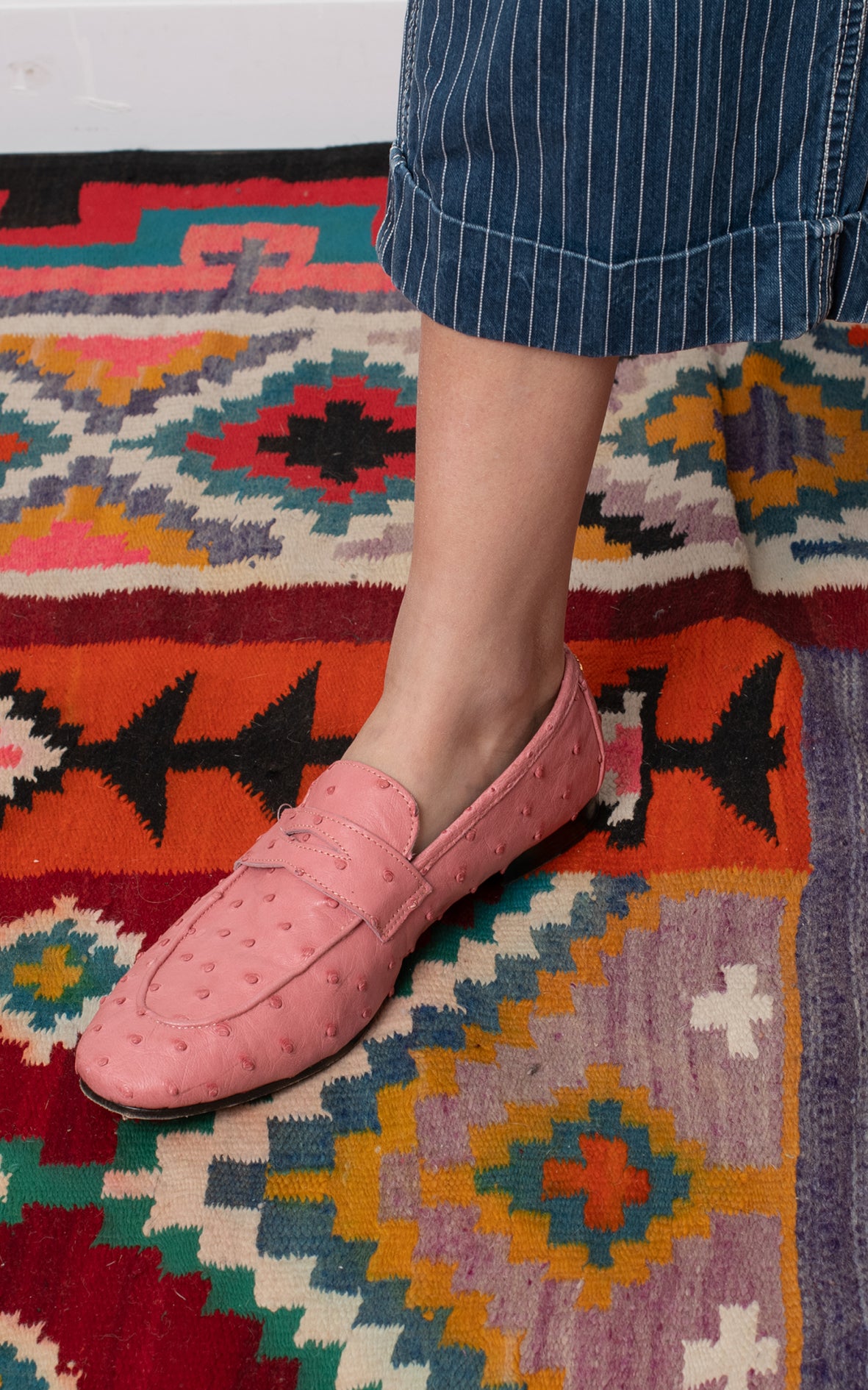 Mocasines Avestruz Rosa