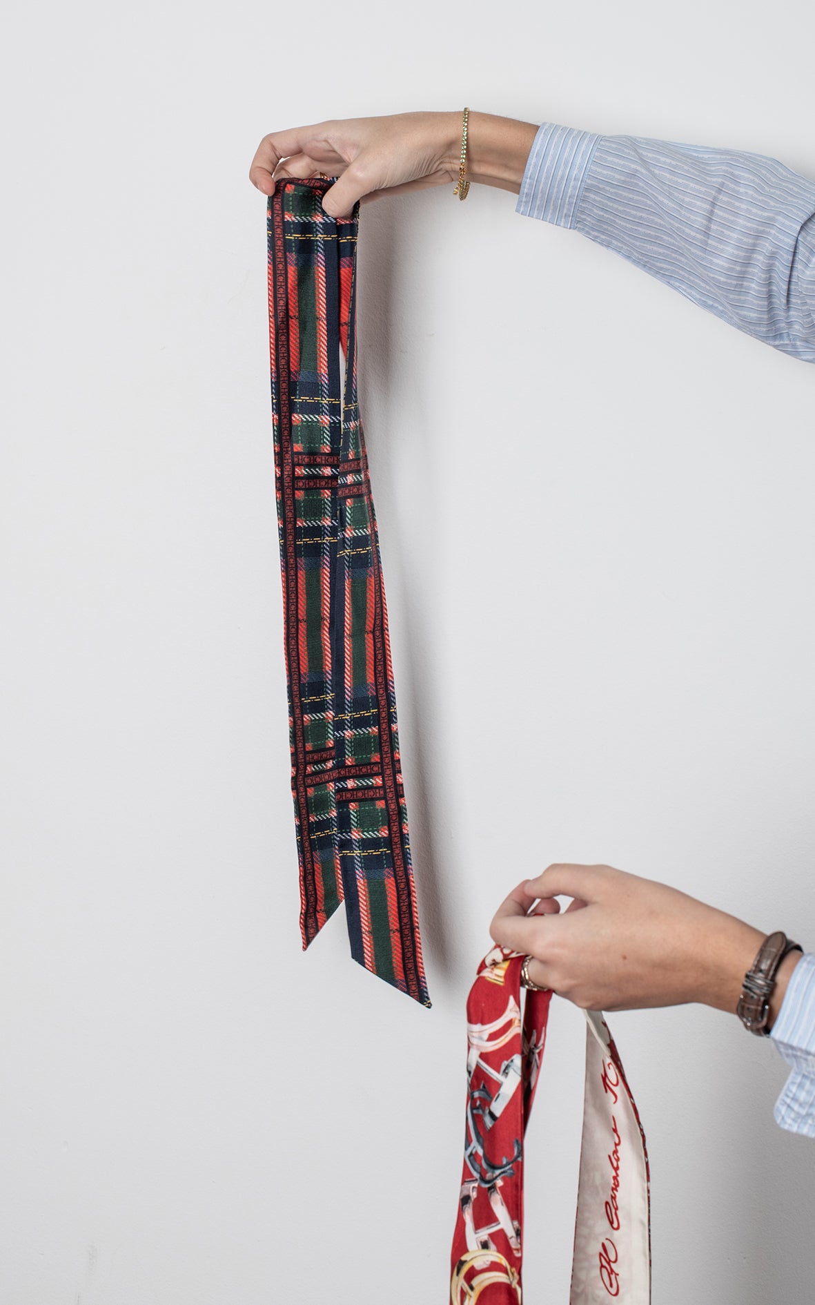 Twill de seda cuadros