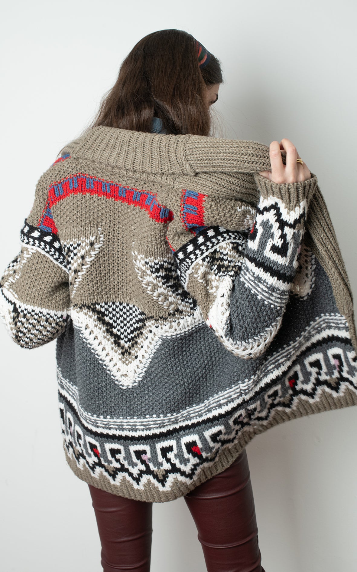 Chaqueta de lana tonos grises