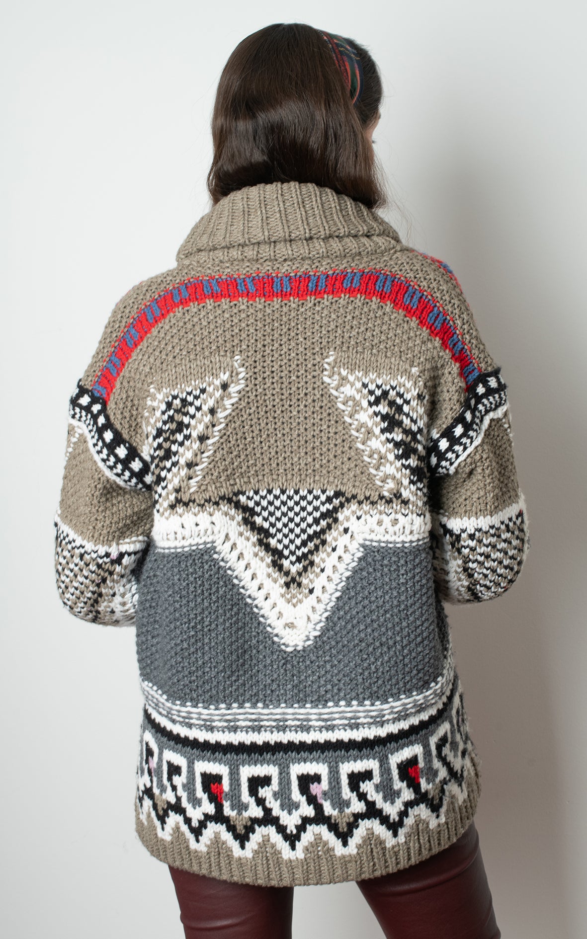 Chaqueta de lana tonos grises