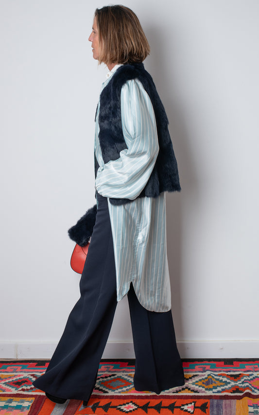 Vestido azul camisero