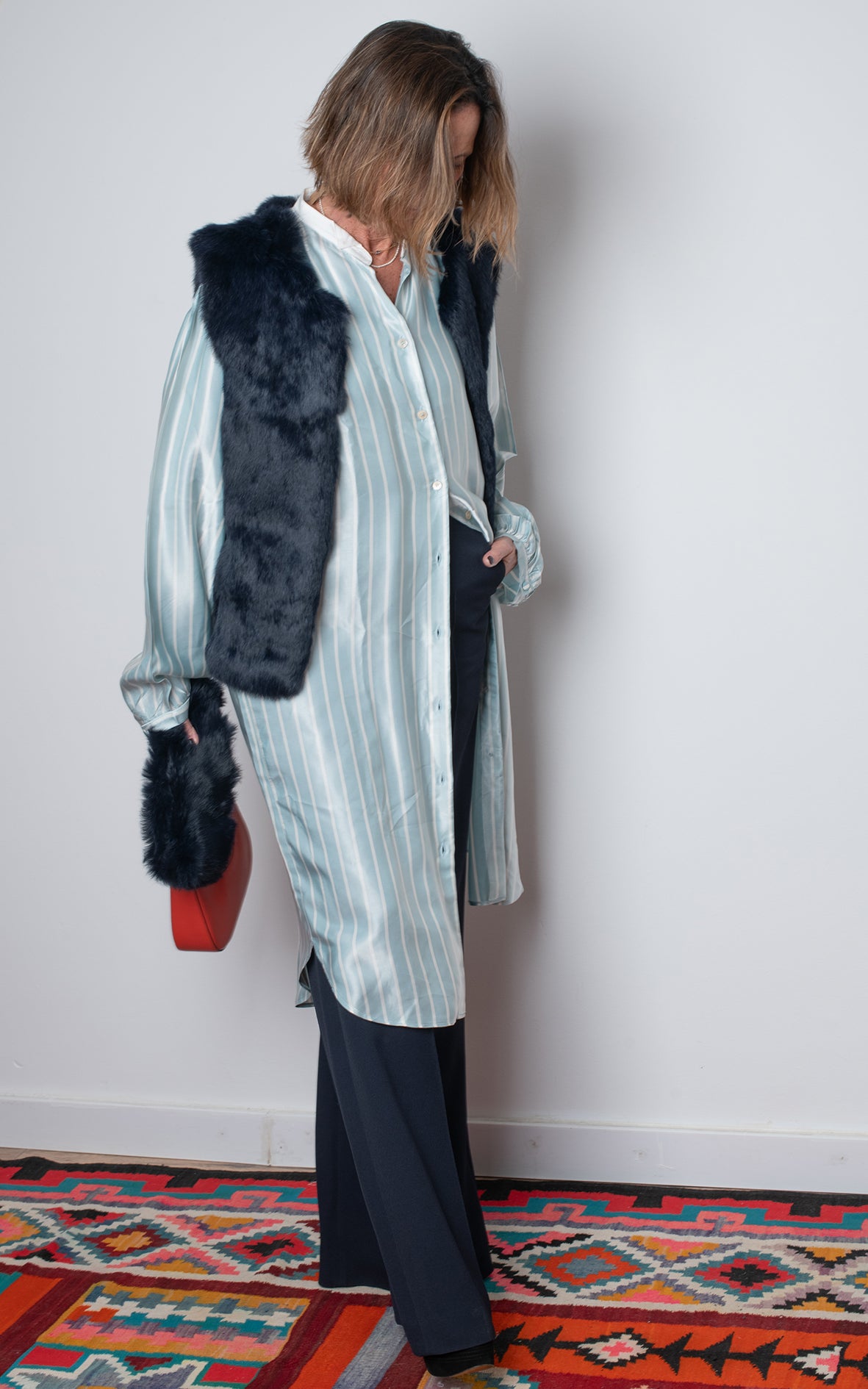 Vestido azul camisero