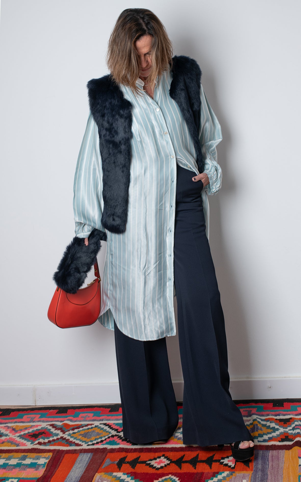 Vestido azul camisero