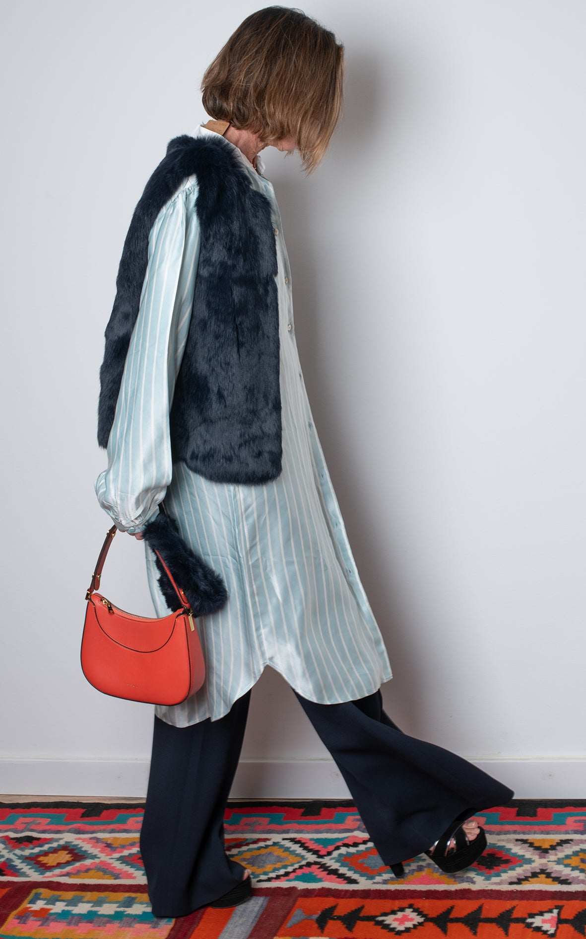 Vestido azul camisero