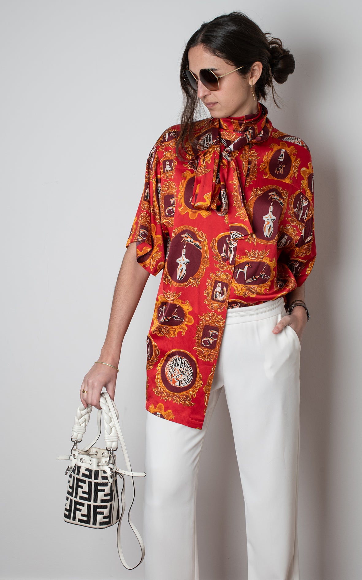 Camisa roja estampada