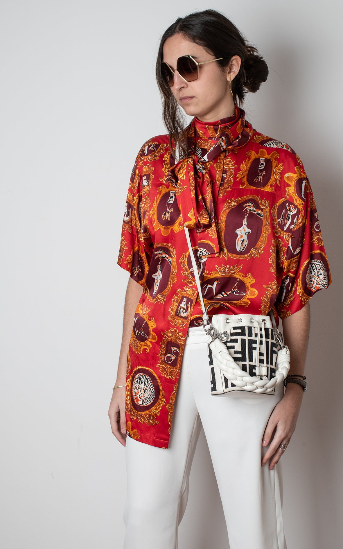 Camisa roja estampada