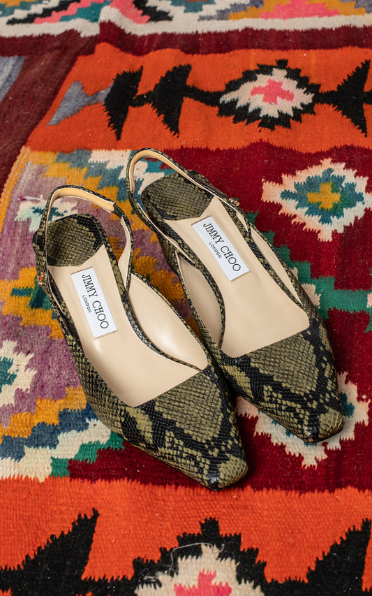 Zapatos verdes serpiente