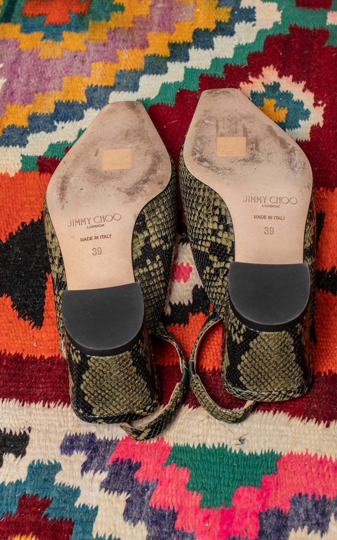 Zapatos verdes serpiente