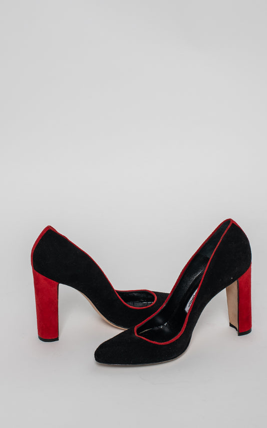 Salones negros tacón rojo