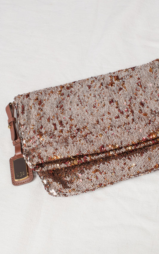 Bolso sobre lentejuelas teja