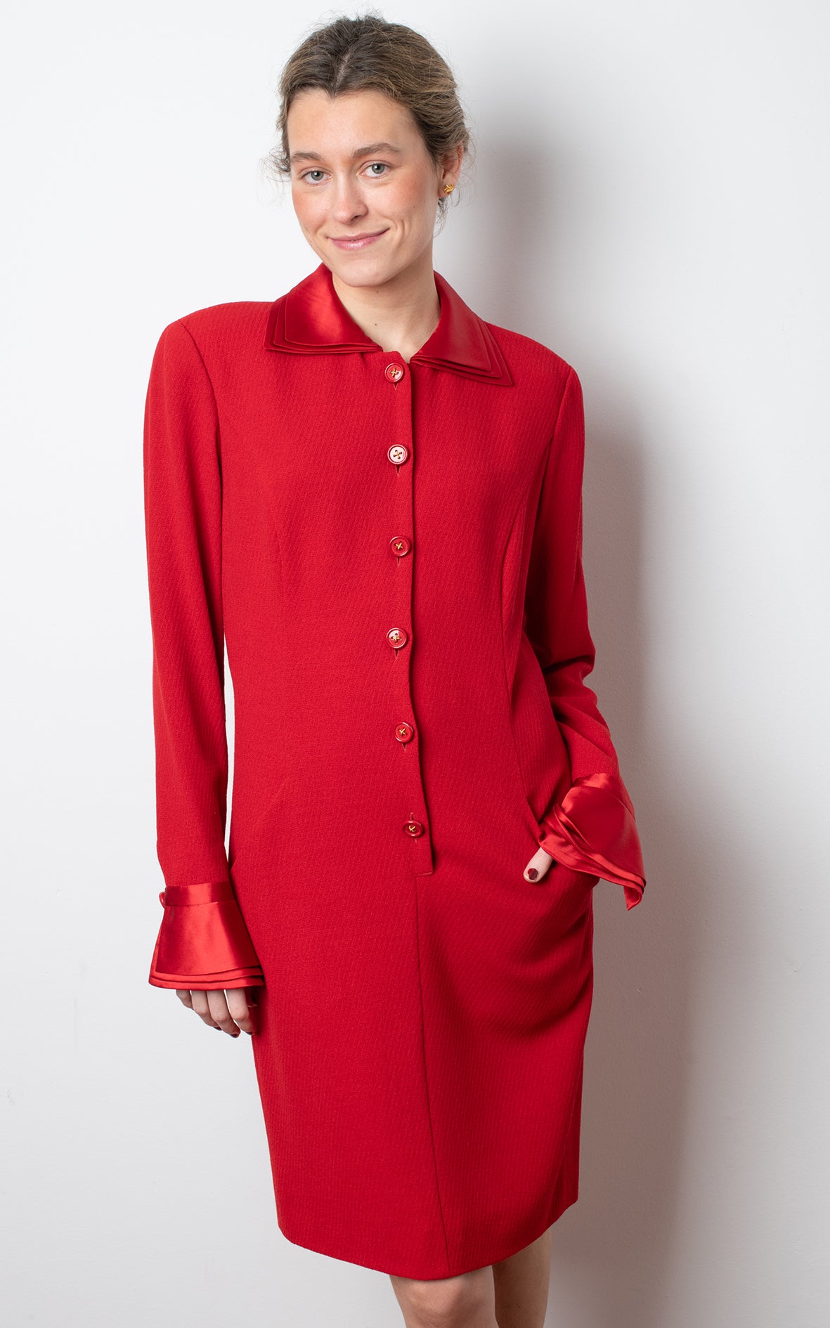 Vestido rojo camisero