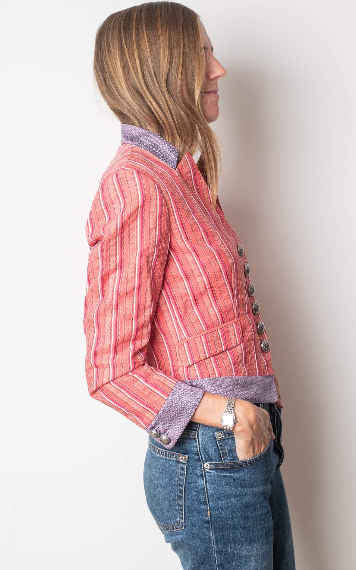 Blazer rosa y morada