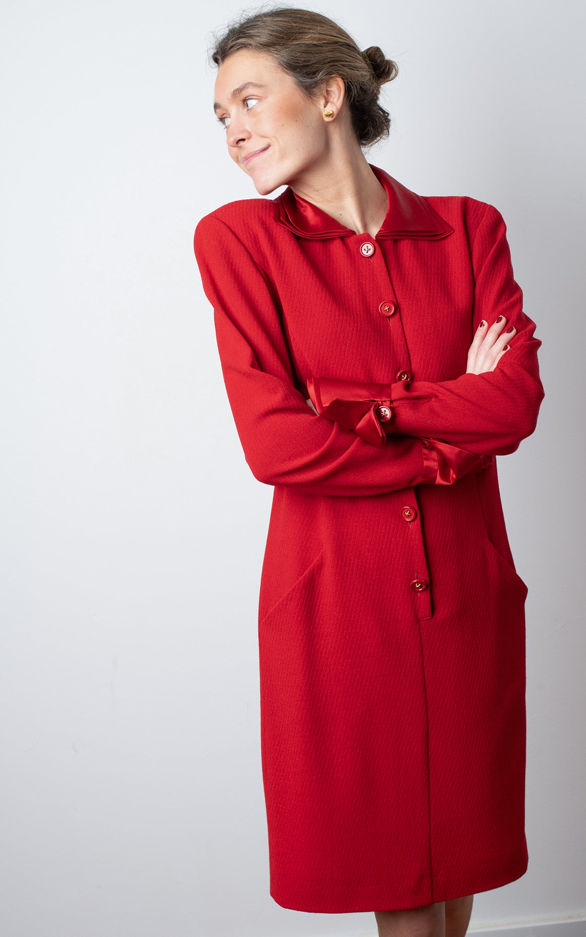 Vestido rojo camisero