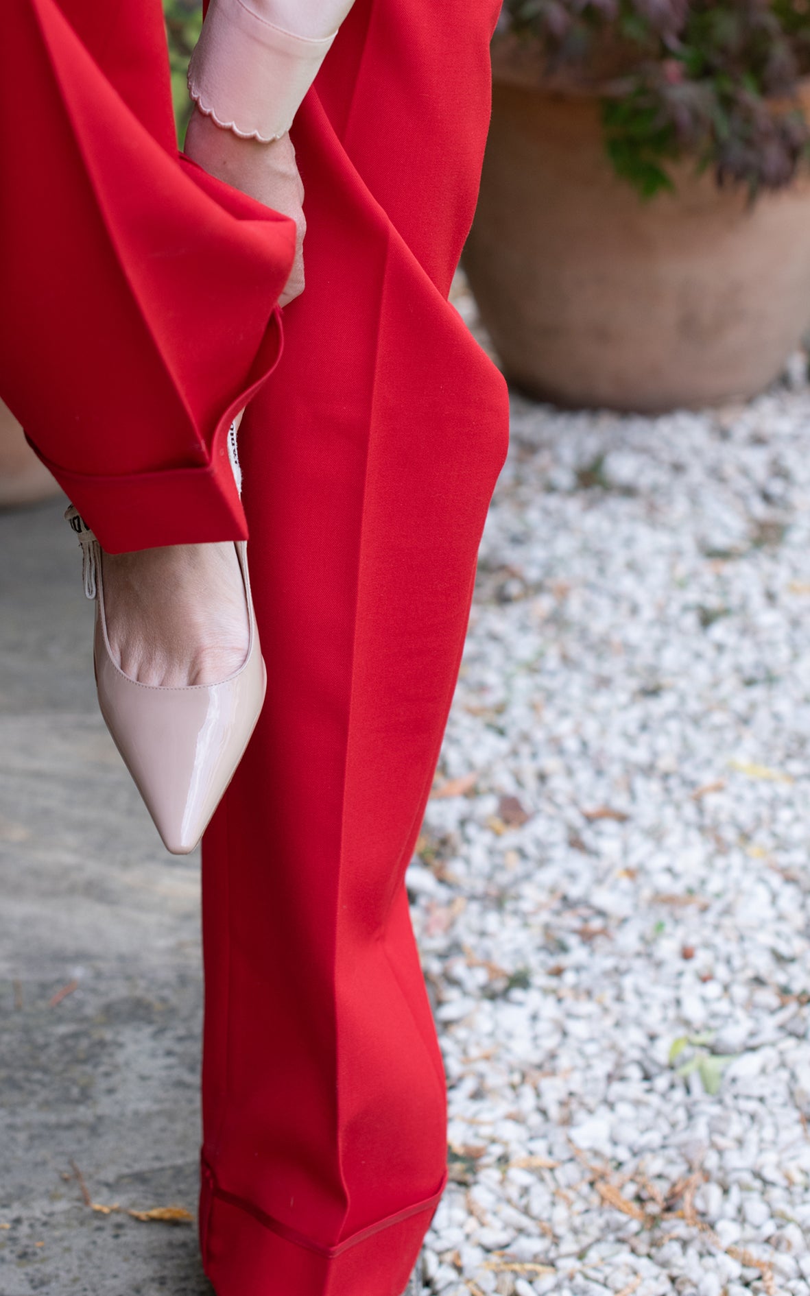 Pantalón rojo largo