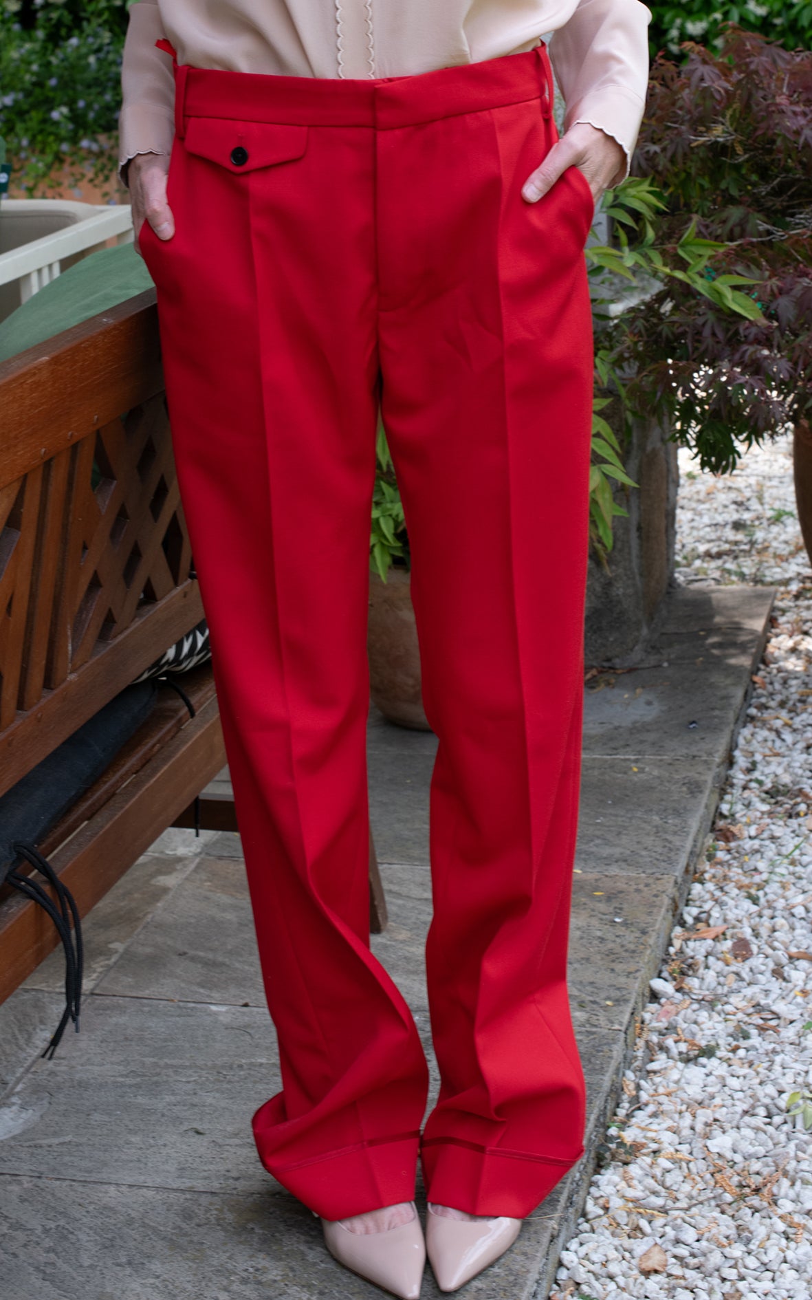 Pantalón rojo largo
