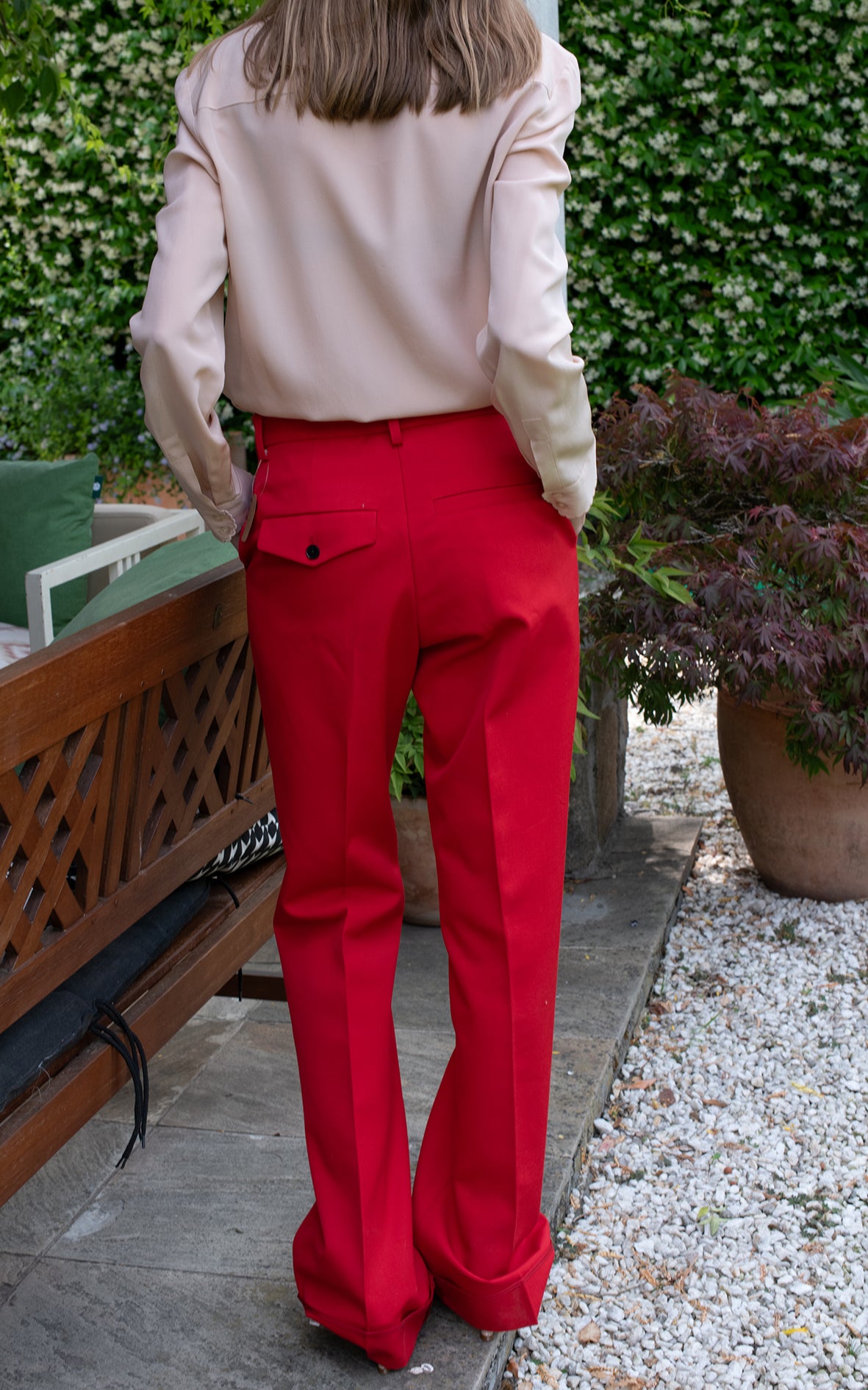 Pantalón rojo largo