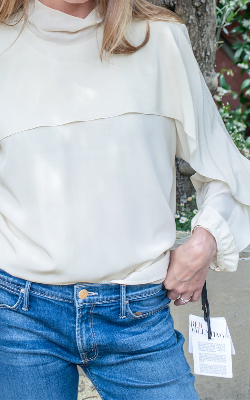 Blusa seda beige
