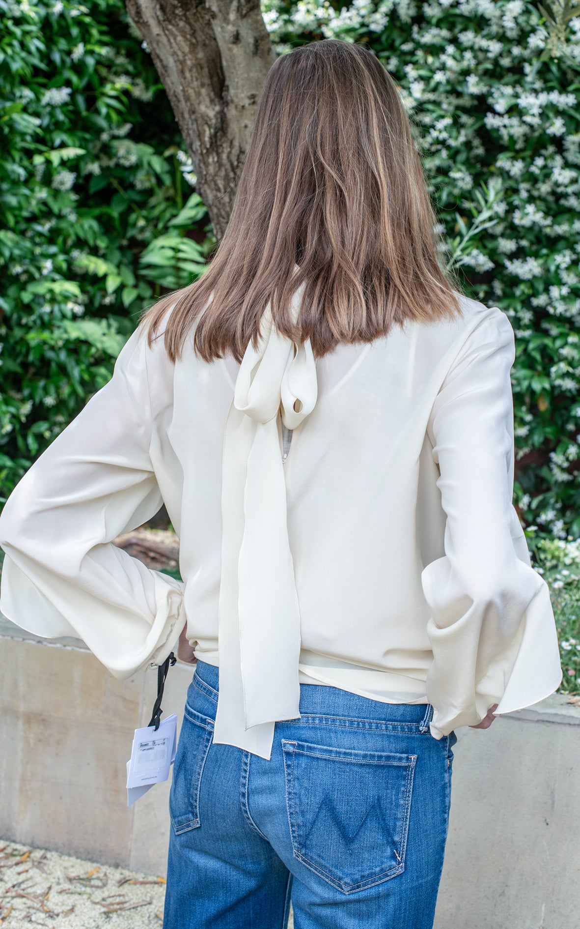 Blusa seda beige