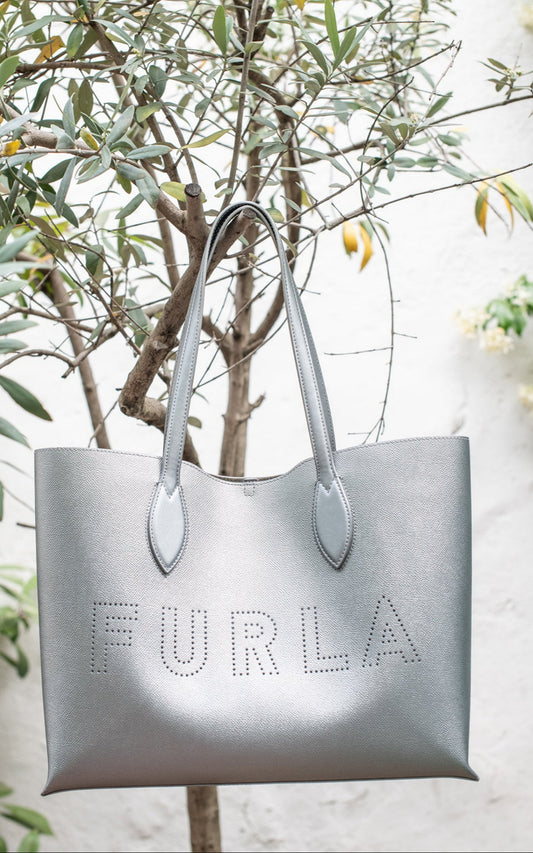 Bolso plateado tote
