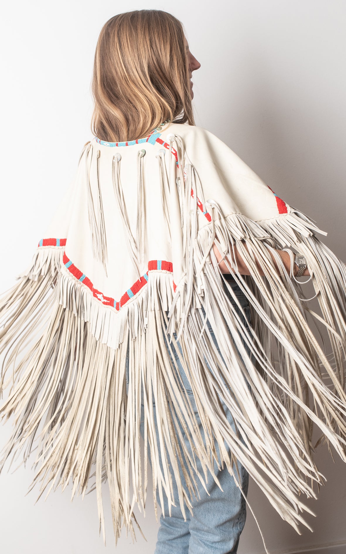 Poncho de ante beige