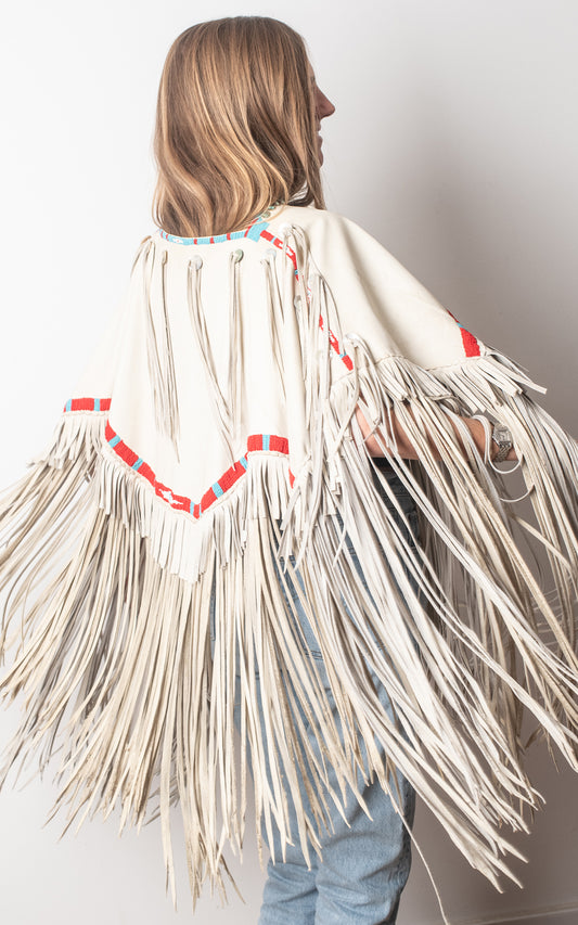 Poncho de ante beige