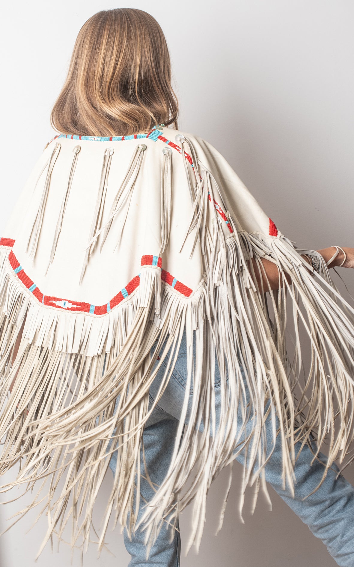 Poncho de ante beige