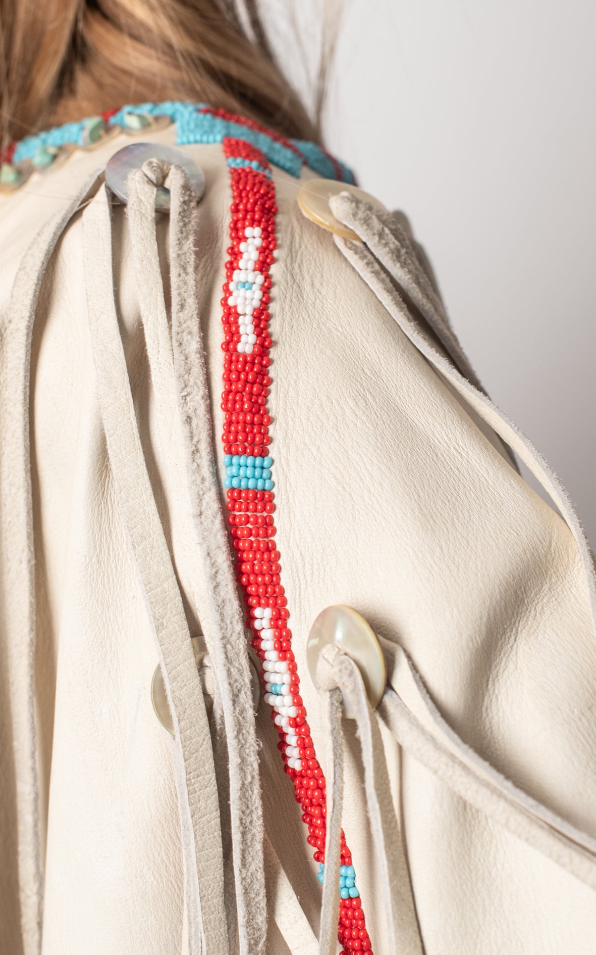 Poncho de ante beige