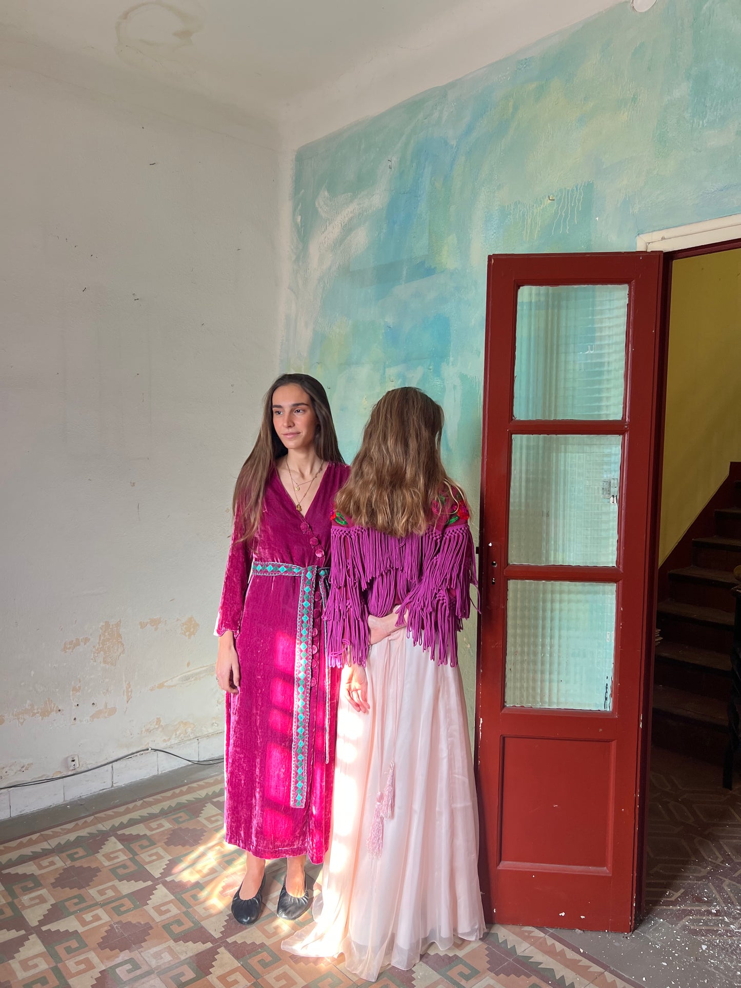 Vestido terciopelo rosa