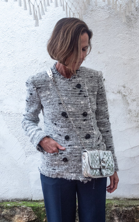 Blazer gris jaspeada