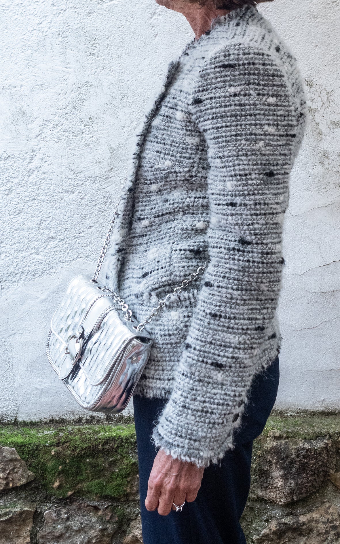 Blazer gris jaspeada