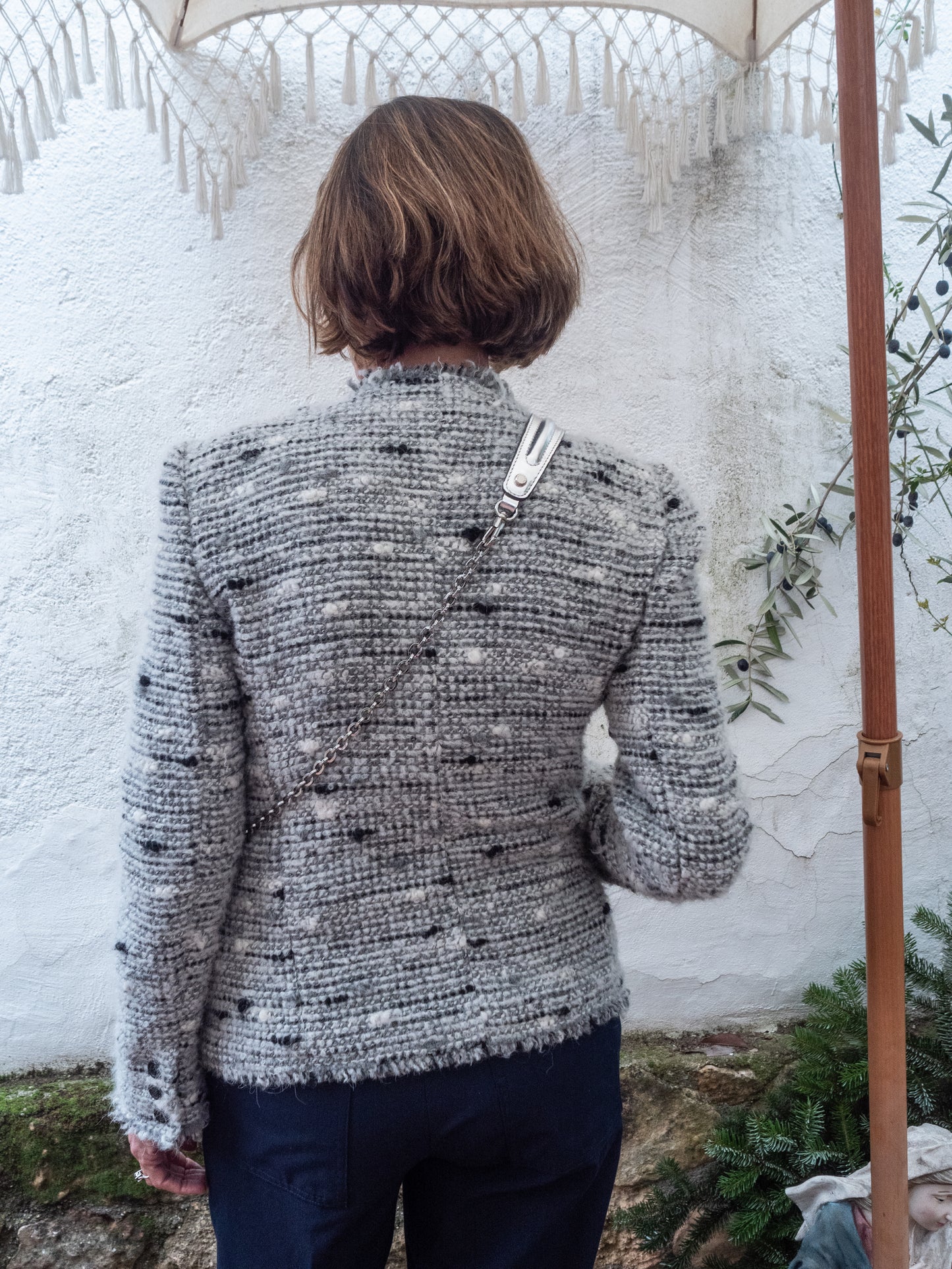 Blazer gris jaspeada