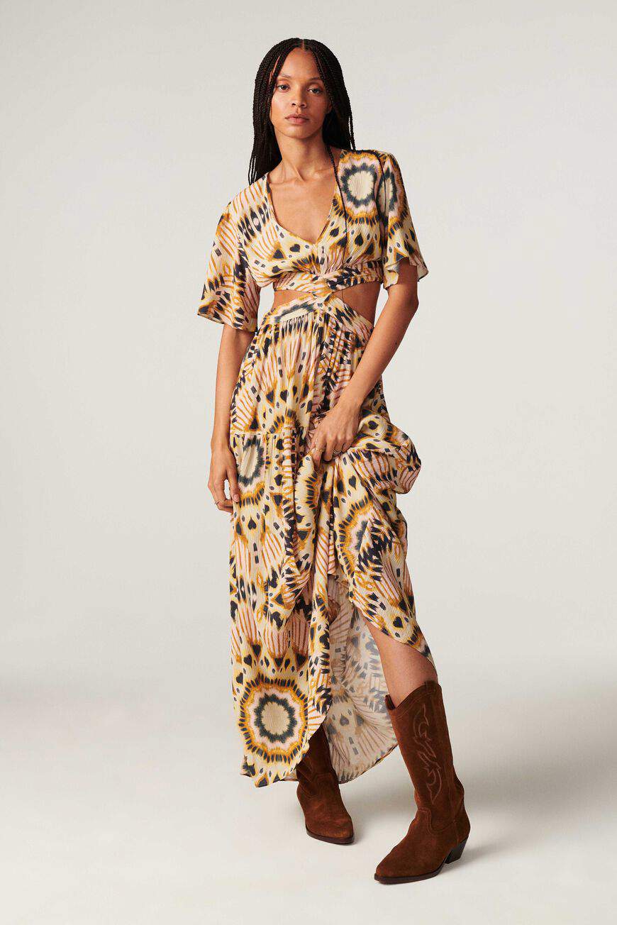 Vestido tye dye aberturas